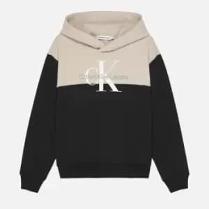 Calvin Klein Boys' Colour Block Monogram Hoodie - CK Black - 12 Years