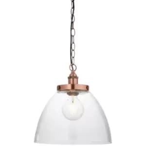 Endon Hansen Grand Dome Ceiling Pendant Aged Copper