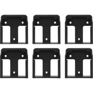 Stealth Mounts 6 Pack Battery Mounts For Makita 18V LXT Batteries Black