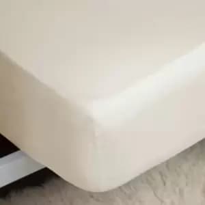 Belledorm 200 Thread Count 100% Egyptian Cotton 12" Deep Fitted Sheet, Ivory, Double