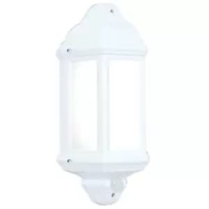 IP44 Outdoor Wall Light Matt White Frosted Traditional Lantern PIR Motion Lamp