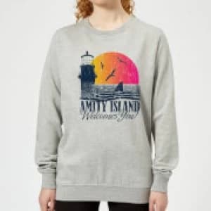 Jaws Welcome To Amity Island Womens Sweatshirt - Grey - L