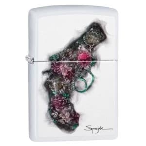 Zippo Spazuk Bouquet Revolver White Regular Windproof Lighter
