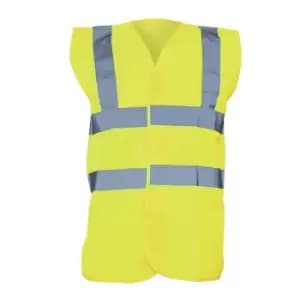 Yoko Unisex Premium Hi-Vis Waistcoat Vest / Jacket (3XL) (Hi-Vis Yellow)