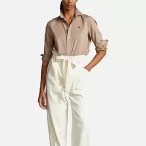 Polo Ralph Lauren Womens Long Sleeve-Button Front Shirt - Madison Tan - M