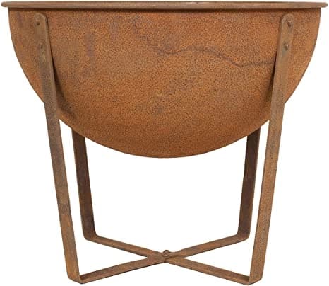 La Hacienda Tamba Small Oxidised Firebowl Steel