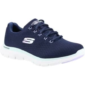 Skechers Womens Flex Appeal 4.0 Coated Fidelity Shoes Navy/Aqua UK4