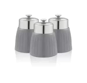 Swan Retro Set of 3 Circular Canisters Grey