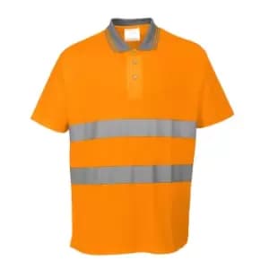 Portwest Mens Class 2 Hi Vis Cotton Comfort Polo Shirt Orange M