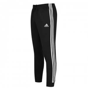 adidas 3 Stripe Fleece Pants Mens - Black/White
