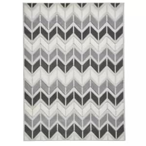 Zig Zag Rug - Grey/Beige