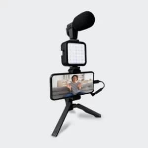 Vlogging Mini Kit with Tripod, Light, and Mic