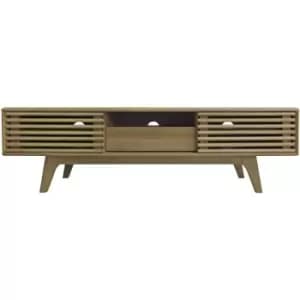 Bo Living - Riviera Oak Copen TV Unit 150cm with storage cabinets, W150xD35xH41.5cm - Riviera Oak