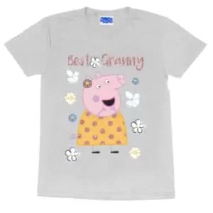 Peppa Pig Womens/Ladies Best Granny Pig Boyfriend T-Shirt (4XL) (Grey Heather)