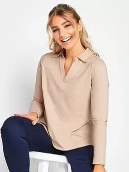 M&Co Blush Collar Top, Pink, Size 12, Women