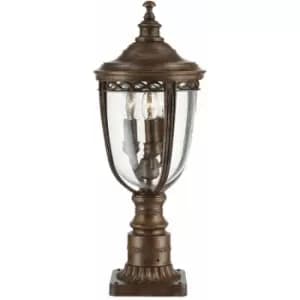 Loops - Outdoor IP44 3 Bulb Short Mini Lamp Post Pillar Black LED E14 60W