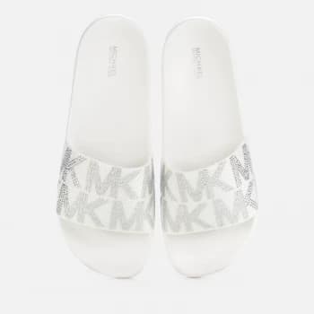 Michael Kors Womens Gilmore Slide Sandals - Optic White - UK 3