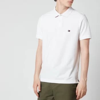 Tommy Hilfiger Mens 1985 Contrast Placket Slim Fit Polo Shirt - White - L