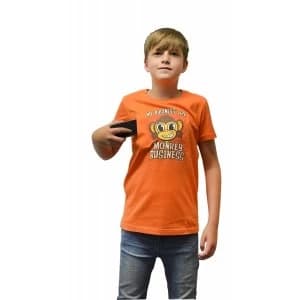 Digital Dudz Kids Unisex Moving Eyes Monkey Business Digital Medium Orange T-Shirt