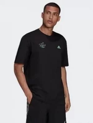 adidas Signature T-Shirt, Black Size M Men