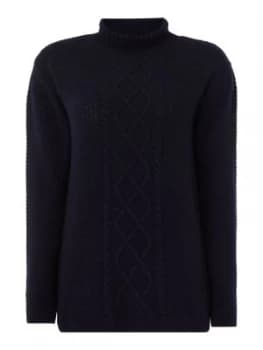 Barbour Leith Mid Weight Roll Neck Jumper Blue