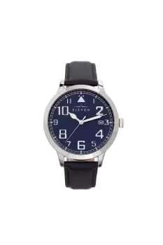 Sabre Leather-Band Watch with Date