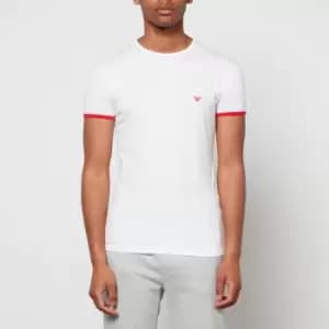 Emporio Armani Mens Contrast Binding T-Shirt - White - L