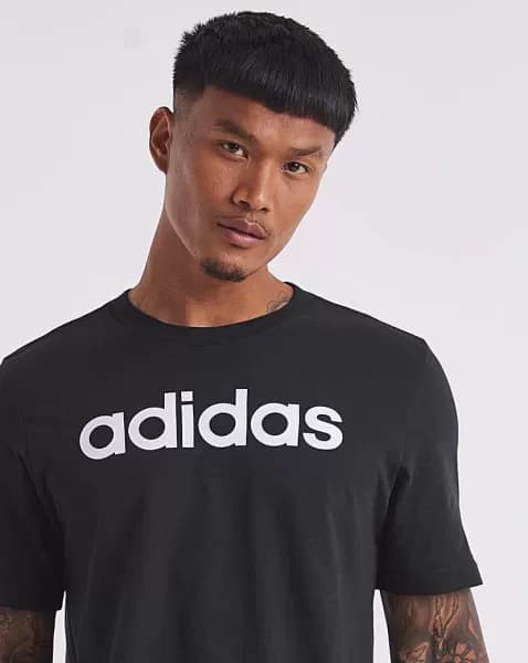 Adidas Plus Size Linear Logo T-Shirt - Black