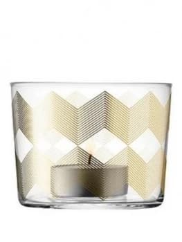 Lsa International Chevron Tealight Holders ; Set Of 4