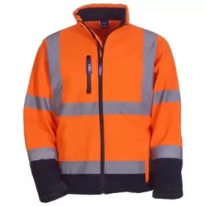 Yoko Mens Hi-Vis Sofshell Jacket (Pack of 2) (2XL) (Hi Vis Orange/Navy)