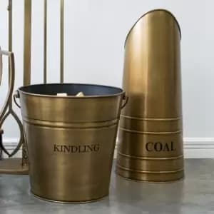 Ivyline Brass Coal Hod H54Cm