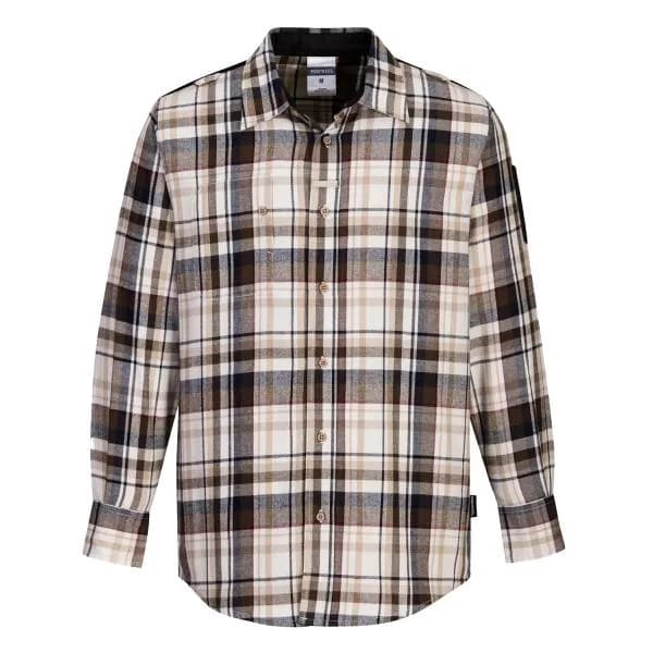 Portwest KX3 Mens Check Work Shirt KX370BRCL Colour: Brown