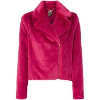 Biba Faux fur biker jacket - Pink