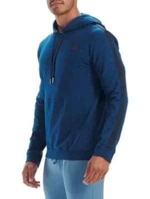 Ted Baker French Terry Crossover Pieced Hoodie, Blue Size M Men