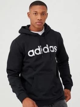 Adidas Camo Linear Pullover Hoodie - Black