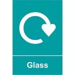Glass Recycling’ Sign; Rigid 1mm PVC Board 200mm x 300mm