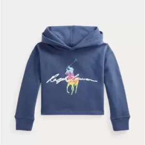 Polo Ralph Lauren Girls Box Hooded Sweatshirt - Light Navy - 12-14 Years