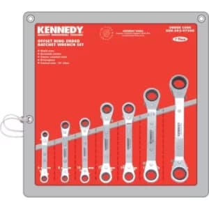 7PC 6-22MM Offset Ratchet Ring Spanner Set