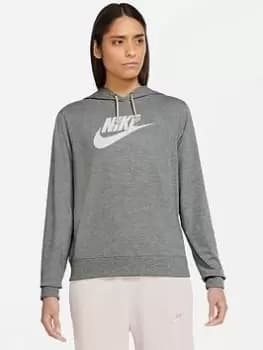 Nike Gym Vintage Overhead Hoody, Dark Grey Heather Size XS Women