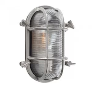 Bow IP64 Oval Bulkhead Wall Light in Brushed Chrome