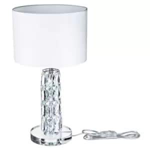 Talento Table Lamp Chrome with White Shade, 1 Light, E27
