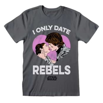 Star Wars - Only Date Rebels Unisex Large T-Shirt - Charcoal