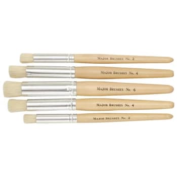 Major Brushes Short Handle Stencil Brush - Set of 5