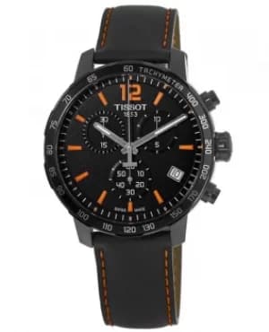 Tissot Quickster Chronograph Black Dial Leather Strap Mens Watch T095.417.36.057.00 T095.417.36.057.00