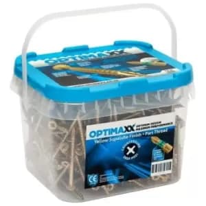 Optimaxx 4 x 70mm Woodscrews - Tub of 600 - Yellow