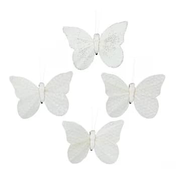 White Butterfly Decorations (Set of 4)