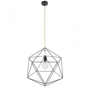 1 Light Ceiling Pendant Matt Black, E27