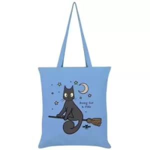 Spooky Cat - Going For A Ride Tote Bag (One Size) (Sky Blue)