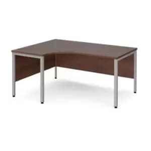 Office Desk Left Hand Corner Desk 1600mm Walnut Top With Silver Frame 1200mm Depth Maestro 25 MB16ELSW
