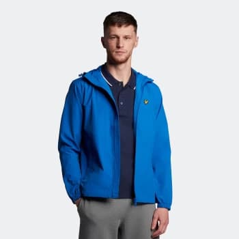 Mens Zip Through Hooded Jacket - Bright Blue - L